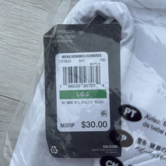 UNDER ARMOUR HEATGEAR COMPRESSION SHORTS WHITE size large‎ NWT in packaging - Picture 8 of 8